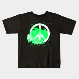 Peace of a Rainbow - Lime Kids T-Shirt